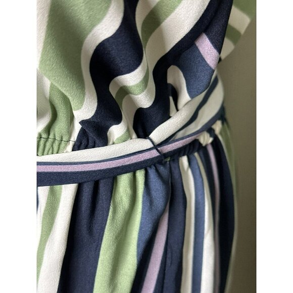 Ann Taylor LOFT Women's Medium Sleeveless Midi Wrap Dress Striped NWT - Picture 8 of 16